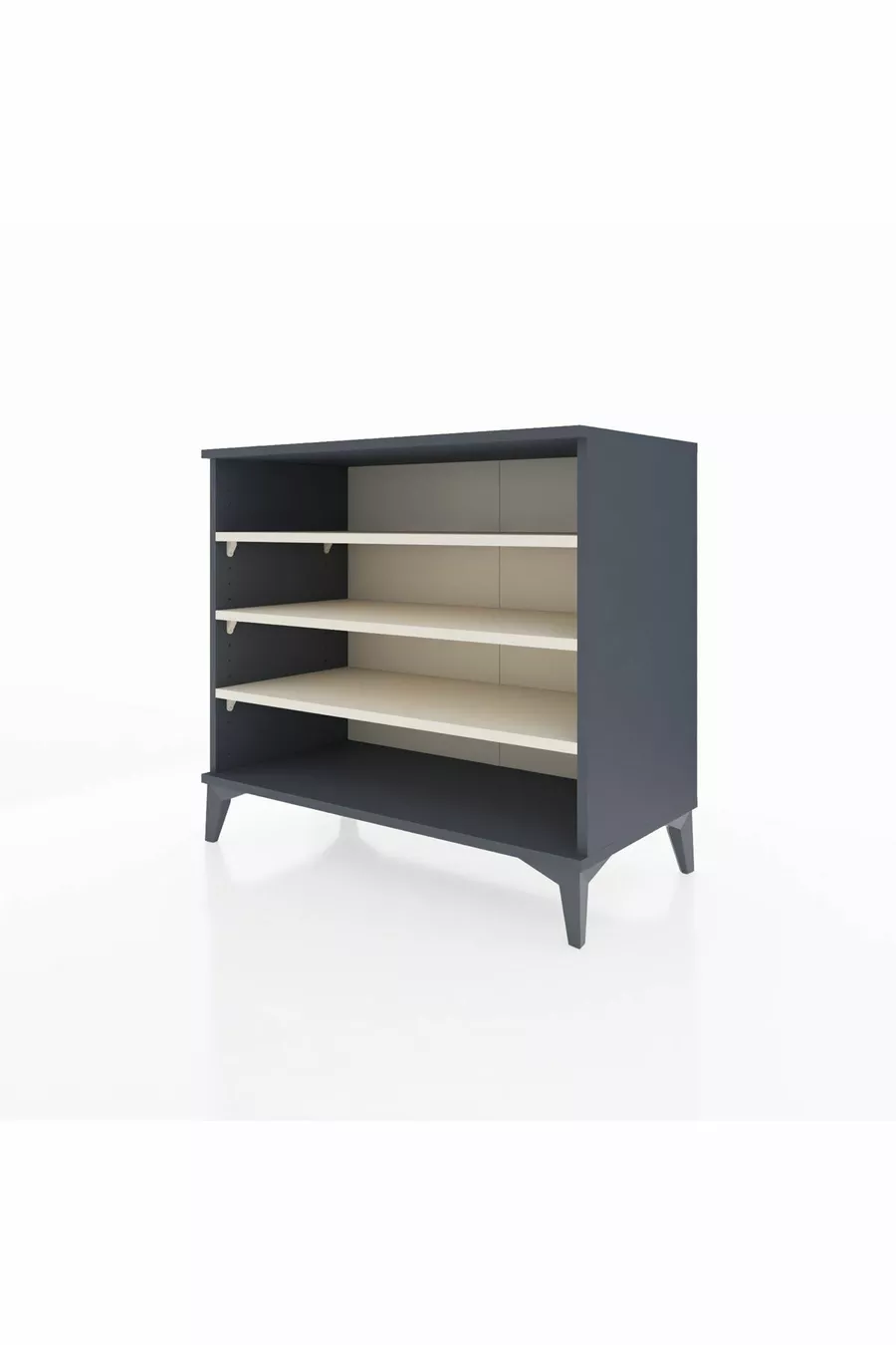 Commode Hyperion 3 étagères Anthracite-Pierre de lune