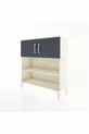 Commode Arges 3 étagères 2 portes Pierre de lune-Anthracite