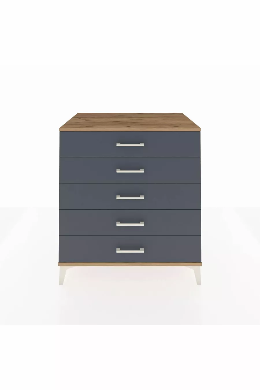 Commode Kronos à 5 tiroirs Pin-Anthracite