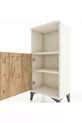 Table de chevet Arges à 2 étagères et 1 porte, en Pierre de lune et pin