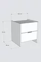 Table de chevet Sadem à 2 tiroirs, pin Atlantique/blanc, avec grand espace de rangement, design moderne (, cm)