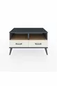 Commode Hyperion 2 étagères 2 tiroirs Anthracite-Pin/Pierre de Lune
