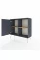 Commode Arges avec 2 étagères et 1 porte Anthracite-Anthracite/Sapin