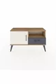 Commode Arges avec 2 étagères, 1 tiroir et 1 porte, en pin-pierre d'âme / anthracite