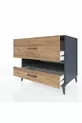 Commode Kronos à une étagère et deux tiroirs Anthracite-Pin