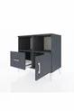 Commode Hyperion 2 étagères, 1 tiroir, 1 porte, Anthracite-Anthracite