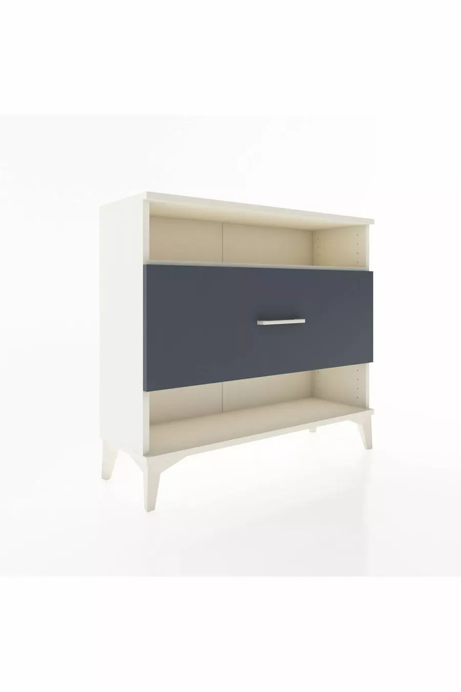 Commode Arges à une étagère et un tiroir, Pierre de lune-Anthracite