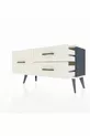 Commode Arges 3 tiroirs Anthracite-Pierres de lune