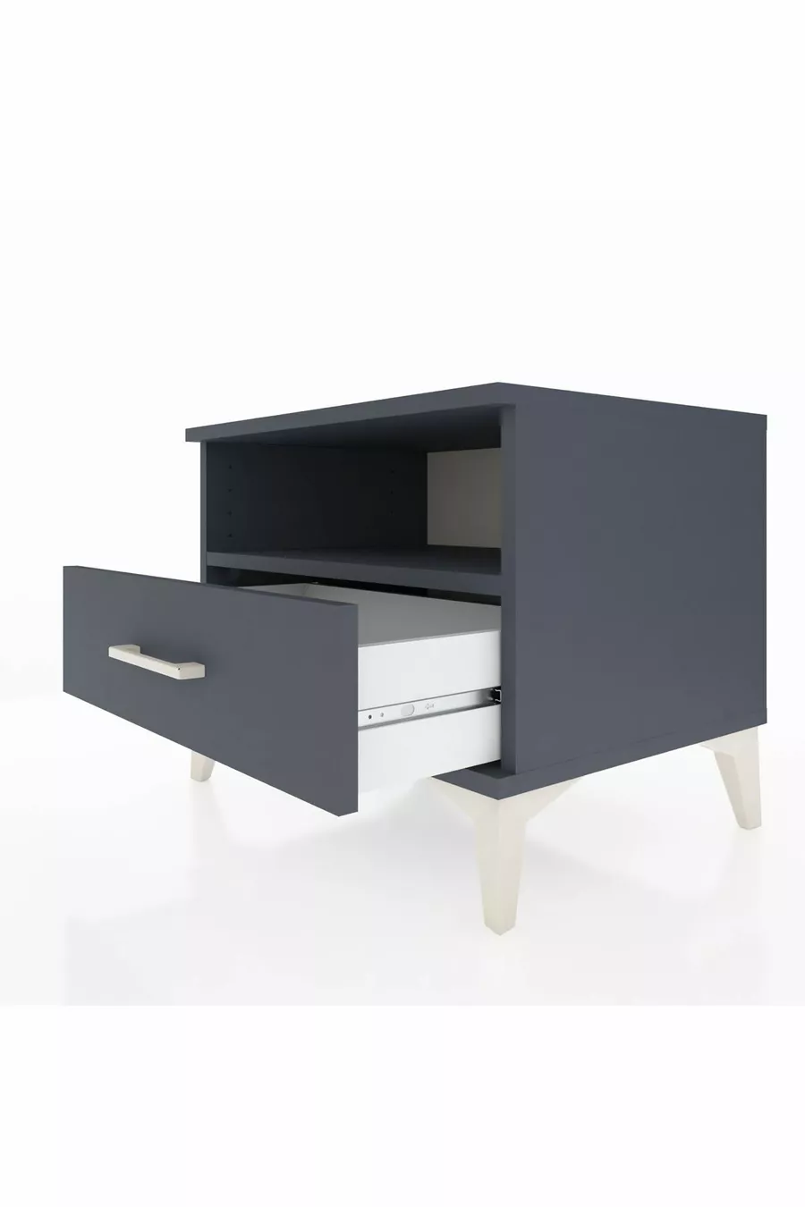 Commode Hyperion à une étagère et un tiroir Anthracite-Anthracite
