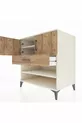 Commode Kronos avec 3 étagères, 1 tiroir et 2 portes, Pierre de Lune-Sapin