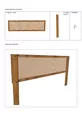 Tête de lit avec pieds en tissu à mailles et cadre en bois cm, largeur cm