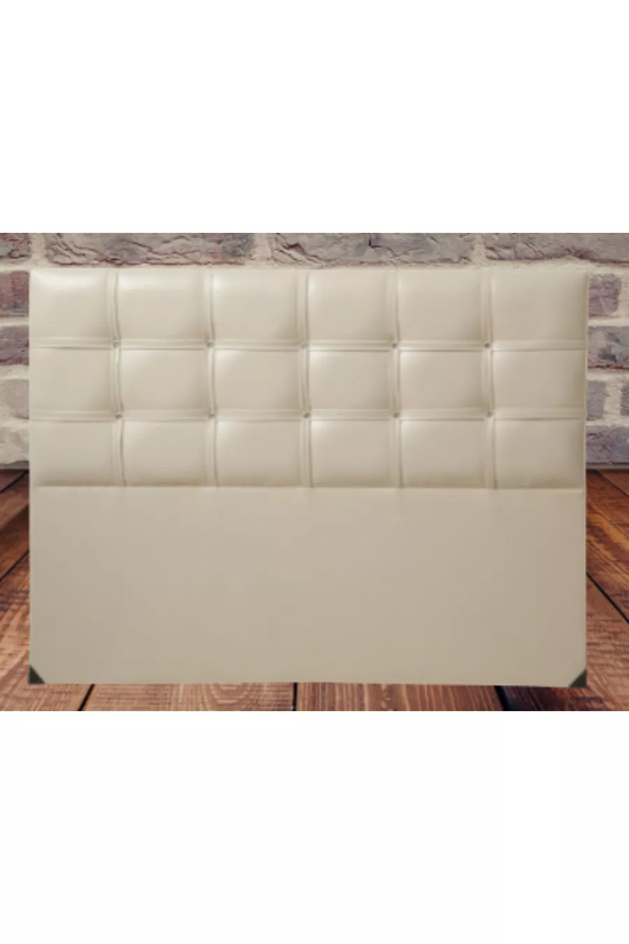 Tête de lit Alc Çiğdem en cuir synthétique crème écologique pour lit double