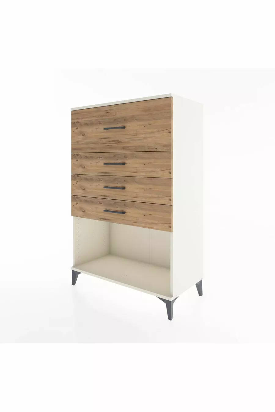Armoire Hyperion 4 tiroirs Pierre de lune - Pin