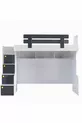 Lit superposé, Lit mezzanine Metris avec placard et 2 matelas Comfort