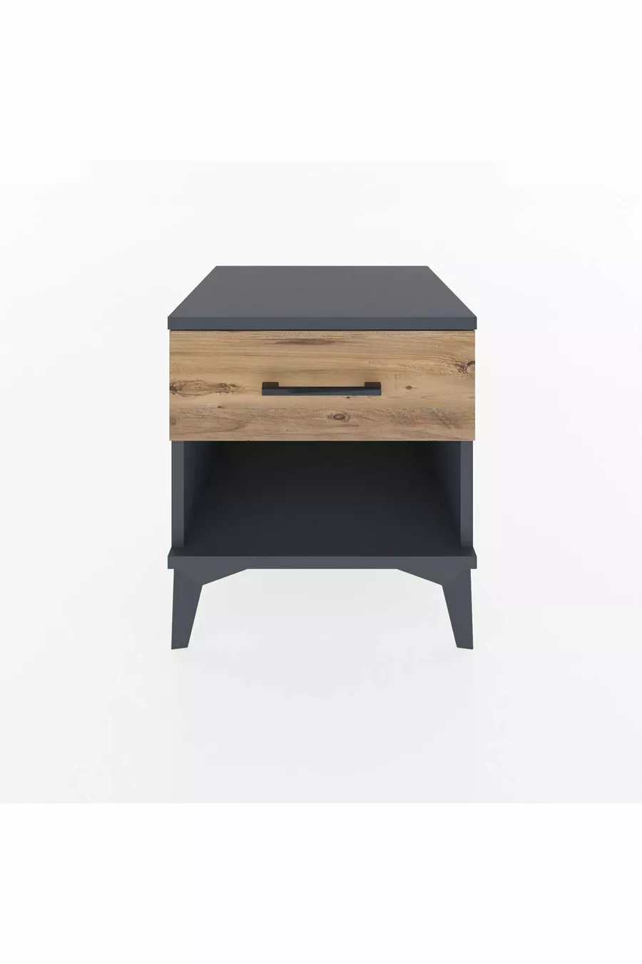 Table de chevet Hyperion à un tiroir Anthracite-Pin