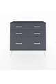 Commode Arges 6 tiroirs Pierre de lune-Anthracite