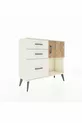 Commode Arges avec une seule étagère, 3 tiroirs et une porte, couleur Pierre de Lune/Pin