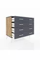 Commode Hyperion 8 tiroirs Pin-Anthracite