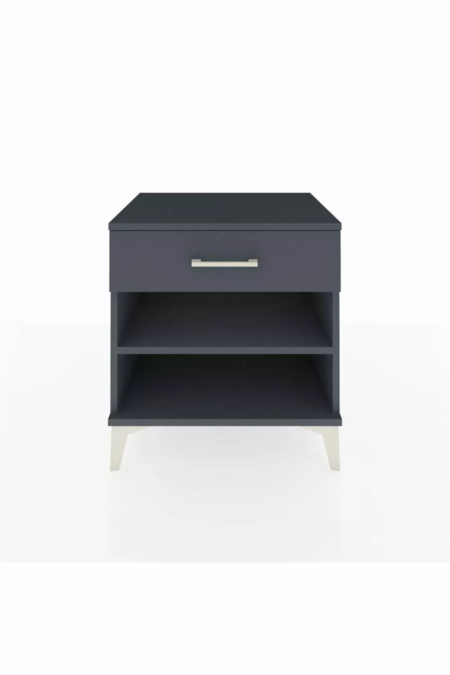 Table de chevet Hyperion avec une étagère et un tiroir, anthracite-anthracite
