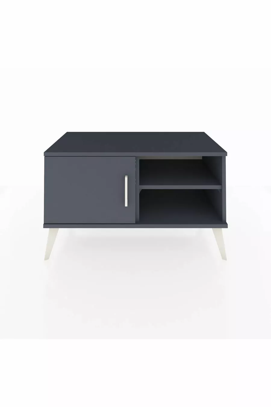 Commode Hyperion 2 étagères avec porte unique Anthracite-Anthracite