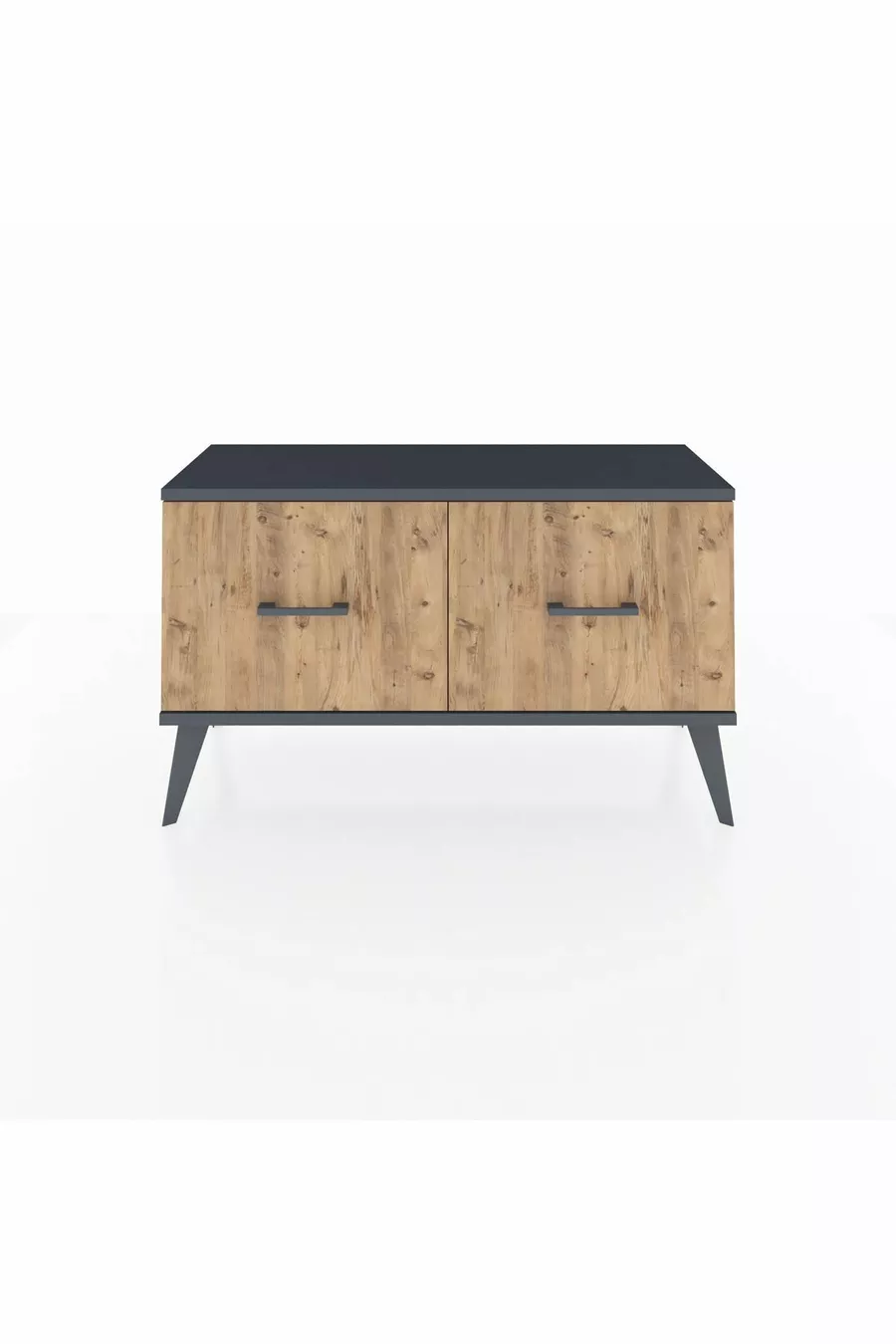 Commode Arges 2 Tiroirs Anthracite-Anthracite/Sapin