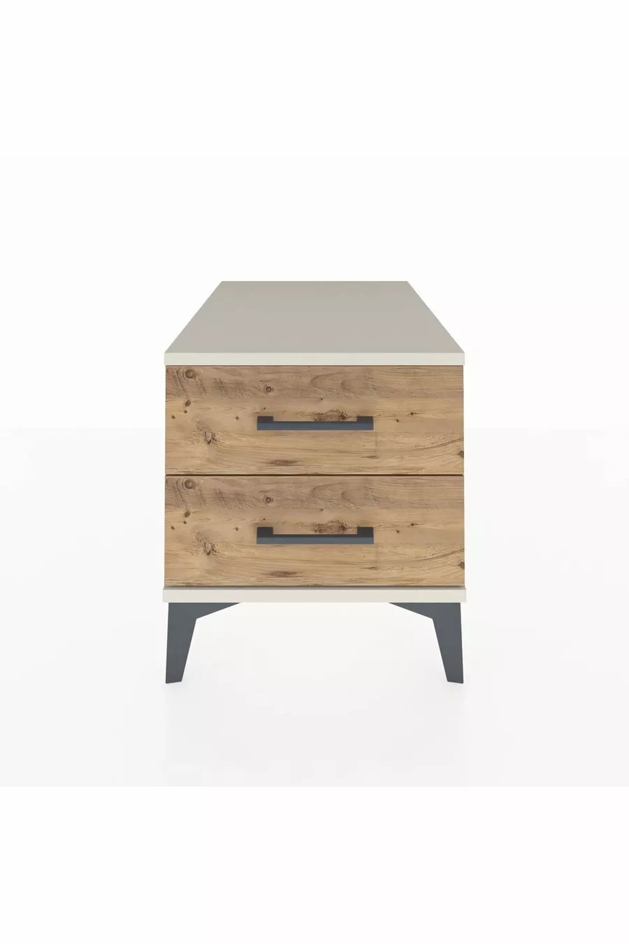 Table de chevet Kronos à 2 tiroirs Aigue-marine-Sapin