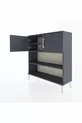 Commode Arges 3 étagères 2 portes Anthracite-Anthracite