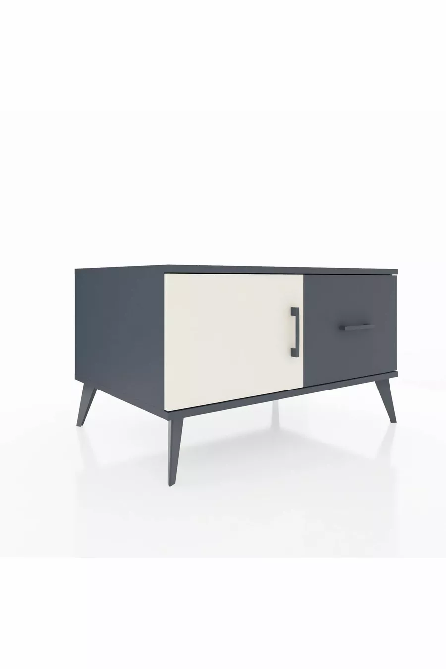 Commode Kronos avec une étagère, un tiroir et une porte, Anthracite-Pierre de lune/Anthracite
