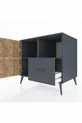 Commode Kronos 2 étagères, 1 tiroir, 2 portes, Anthracite-Sapin/Anthracite
