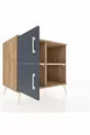 Commode Kronos à 2 étagères et 2 portes, pin-anthracite / pierre de lune