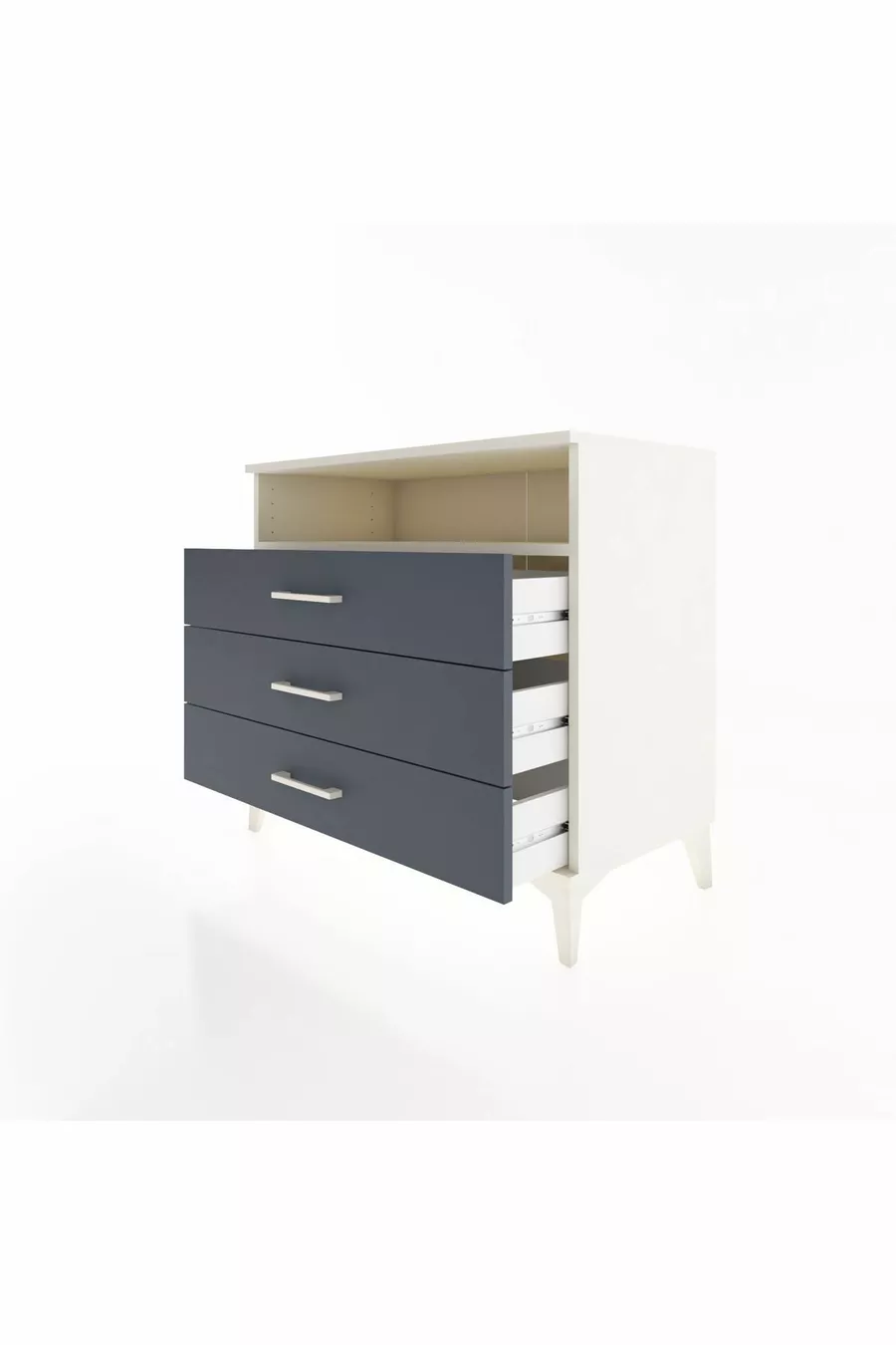 Commode Hyperion à une étagère et trois tiroirs Agate-Anthracite