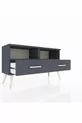 Commode Arges 2 étagères 2 tiroirs Anthracite-Anthracite