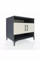 Commode Kronos 3 étagères 2 portes Anthracite-Pierre de lune