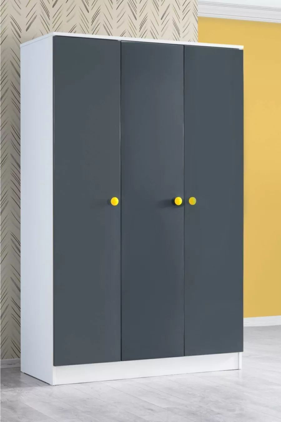 Lit superposé, armoire 3 portes Metris avec lit superposé junior