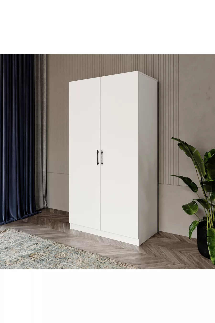 Armoire à deux portes en MDF % - Armoire à deux portes - Garde-robe multifonctions