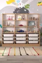 Armoire à 9 étagères et 9 paniers, armoire polyvalente, armoire à jouets Almina Chêne Saphir