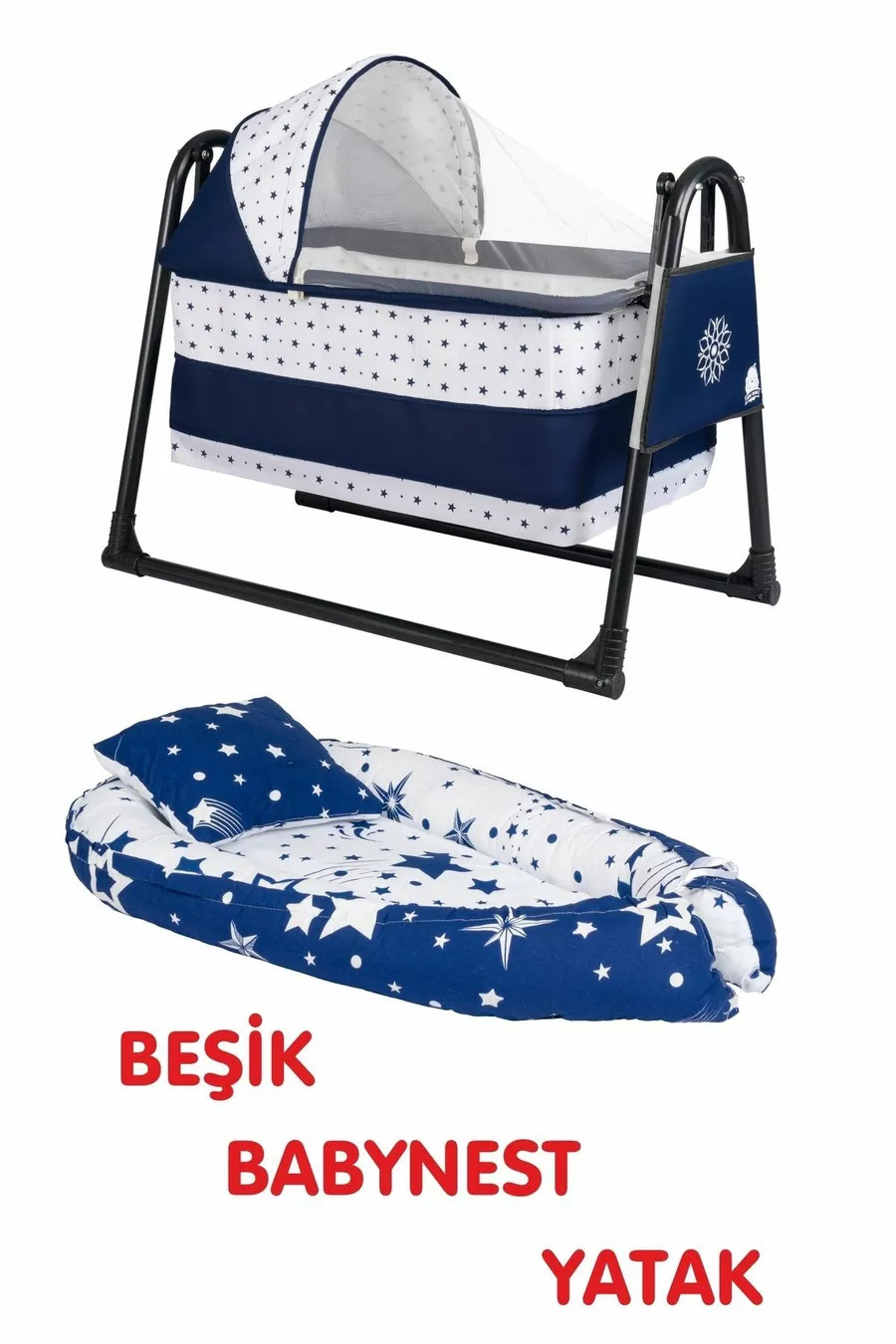 Btrend Babynest Lit et Oreiller + Cadeau Pochette Berceau Bascule Panier Lit Bébé Hamac Ensemble 2 pièces