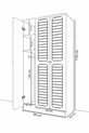 Armoire à vêtements Fuga 3 portes - Corps anthracite, portes en noyer