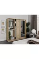 Armoire à vêtements avec miroir coulissant à 3 portes Samira - MDF chêne intégral