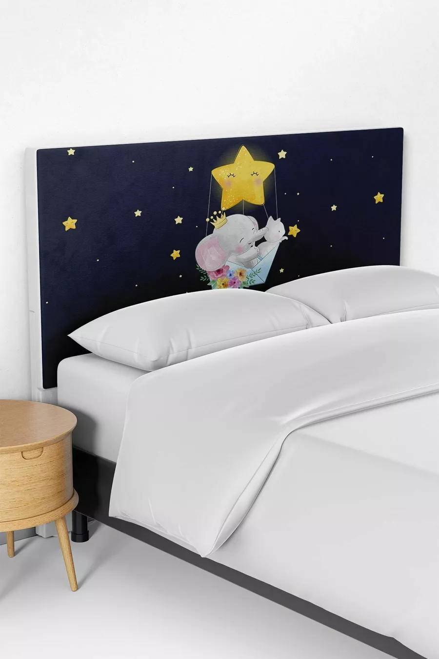 Housse de tête de lit avec motif étoiles et éléphant