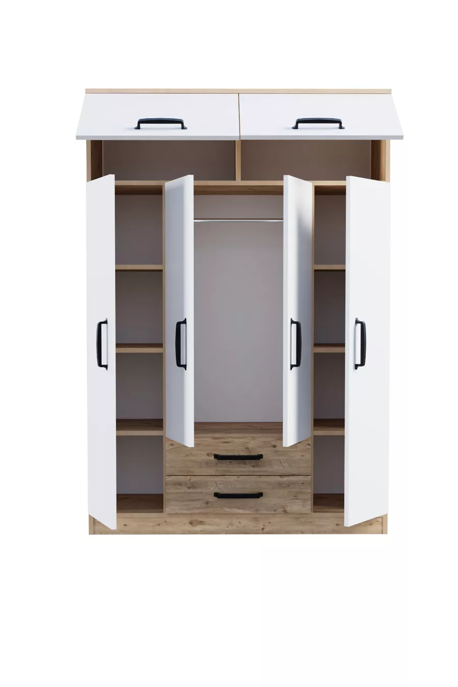 Thème 6 Couverture 2 Armoire à tiroirs Pin Atlantique Blanc