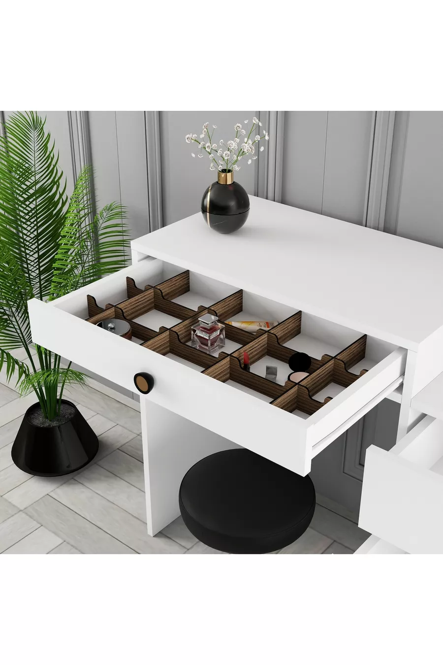 Commode de Maquillage Variant Lisbonne - Blanc