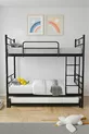 Lit superposé Koza avec tiroir, compatible pour 3 personnes, lit en métal noir