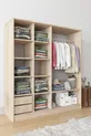 Armoire coulissante  Zambak avec étagères multiples, tiroirs et penderie, gris anthracite