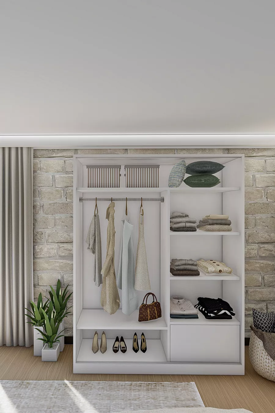 GM  ARMOIRE COULISSANTE VIOLET ET BLANC