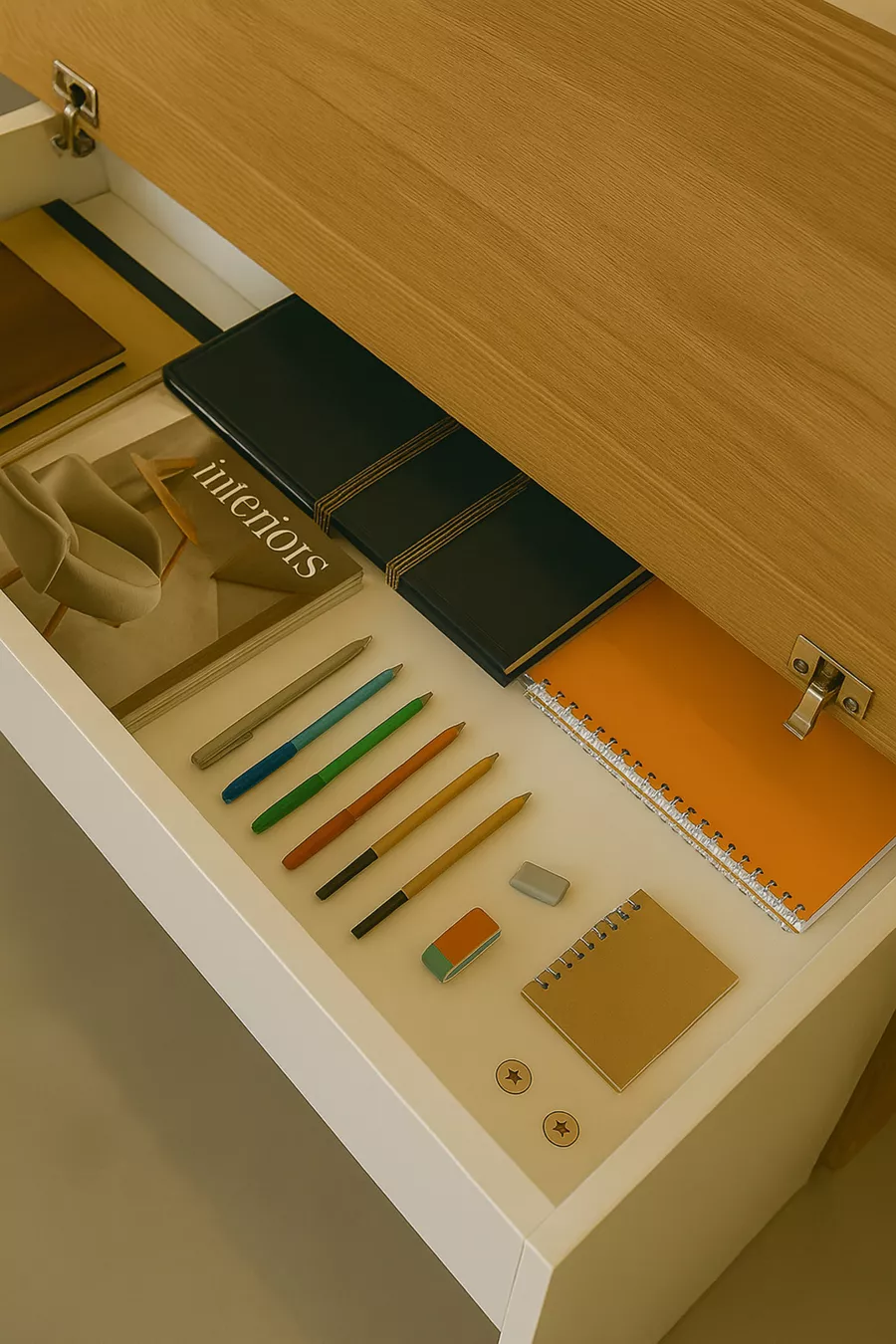 Bureau pour chambre d'adolescent Arion Nouvelle Génération | 100% MDF | Ergonomique | Modèle avec étagère et portes