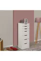 Commode Flow à tiroirs, blanche, 7 tiroirs