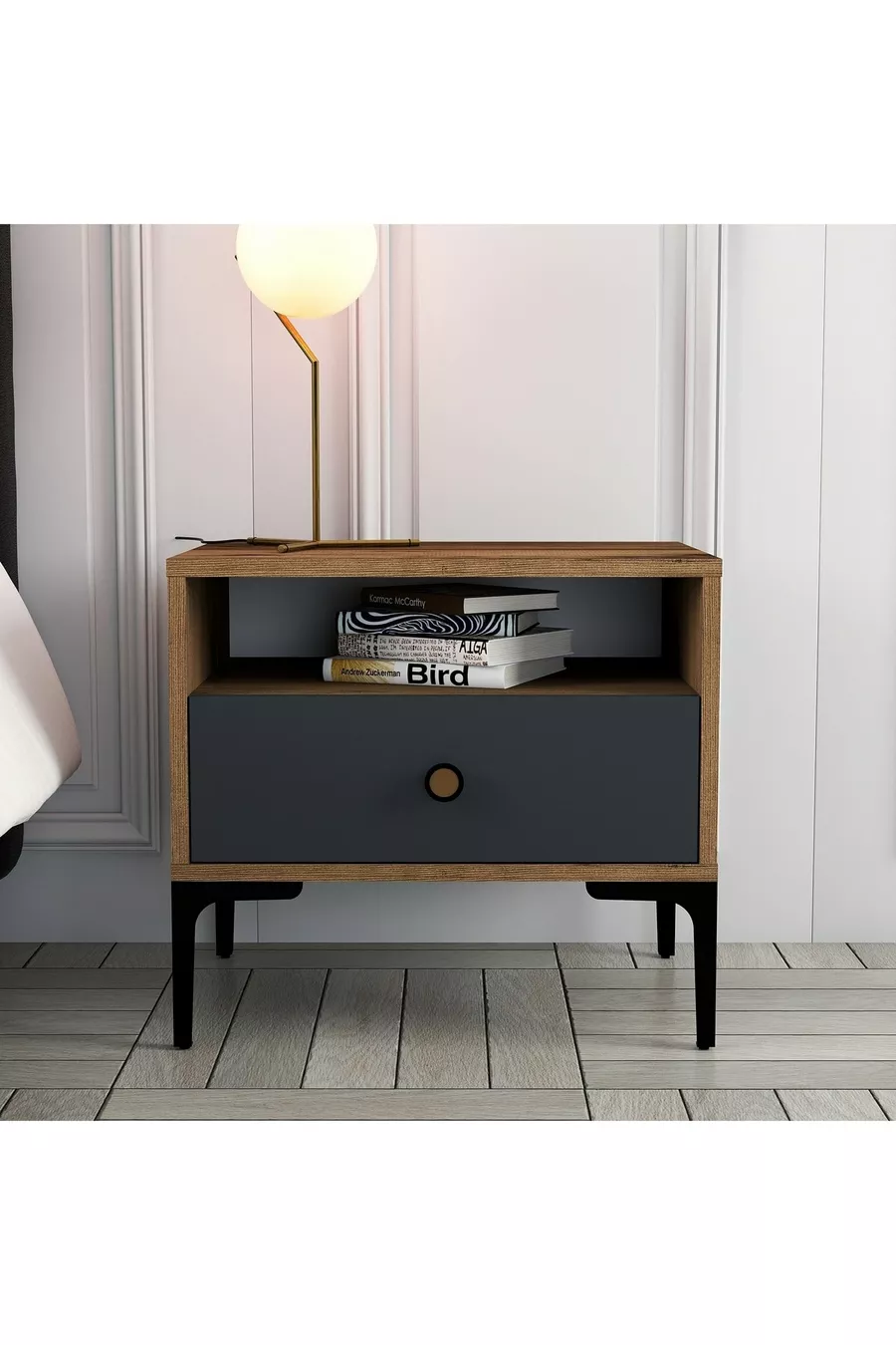 Commode Variant Lisbonne - Noyer / Anthracite