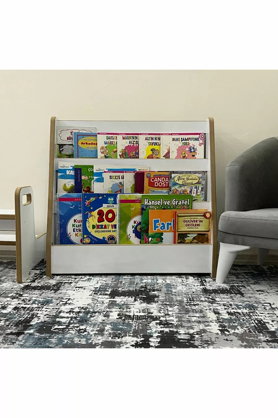 Bibliothèque à 3 étagères Melis - Chambre de bébé et d'enfant Bibliothèque Montessori à 3 étagères Melis