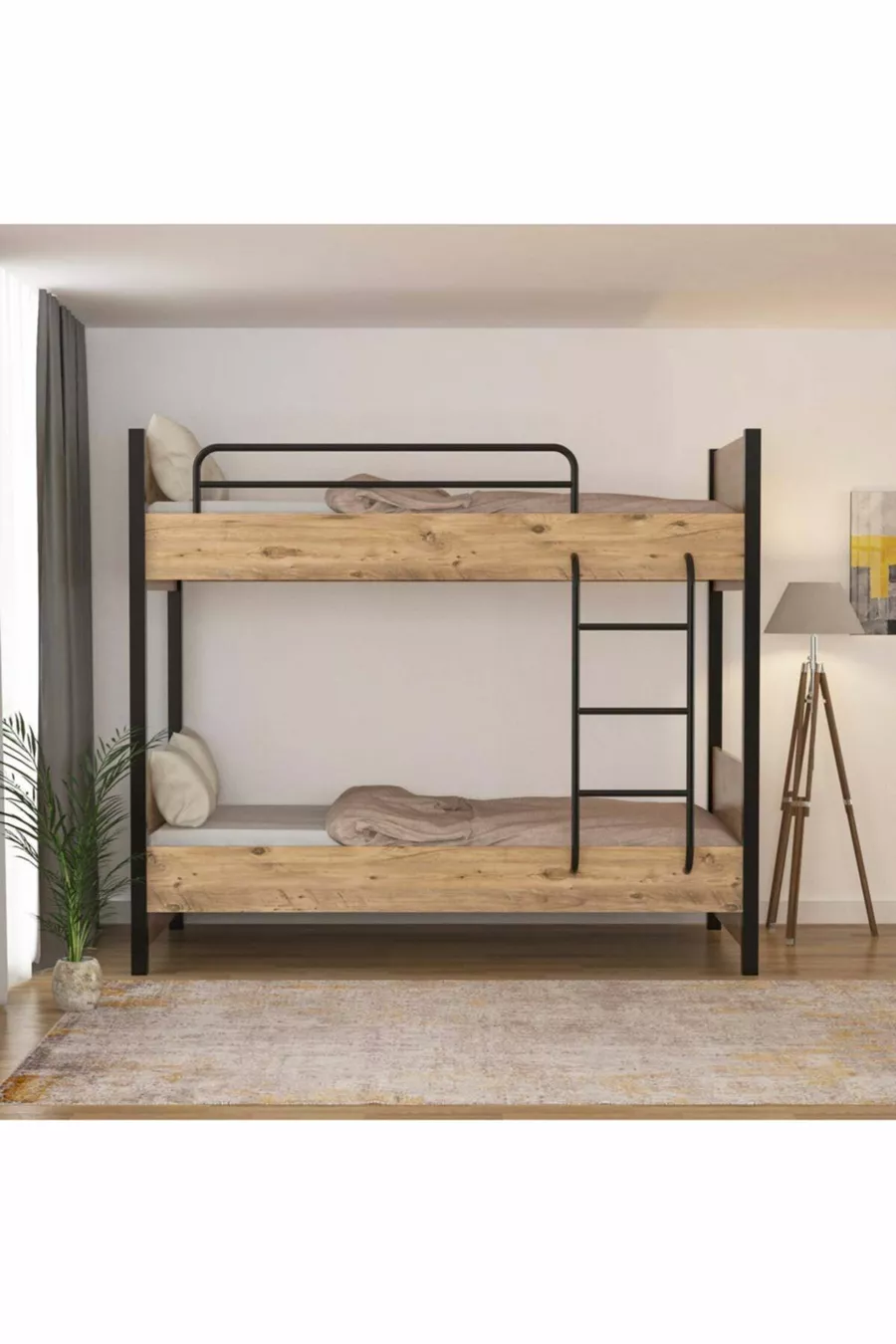 Lit Superposé Berlin à Pieds Métalliques pour Chambre d'Adolescent et Chambre d'Enfant